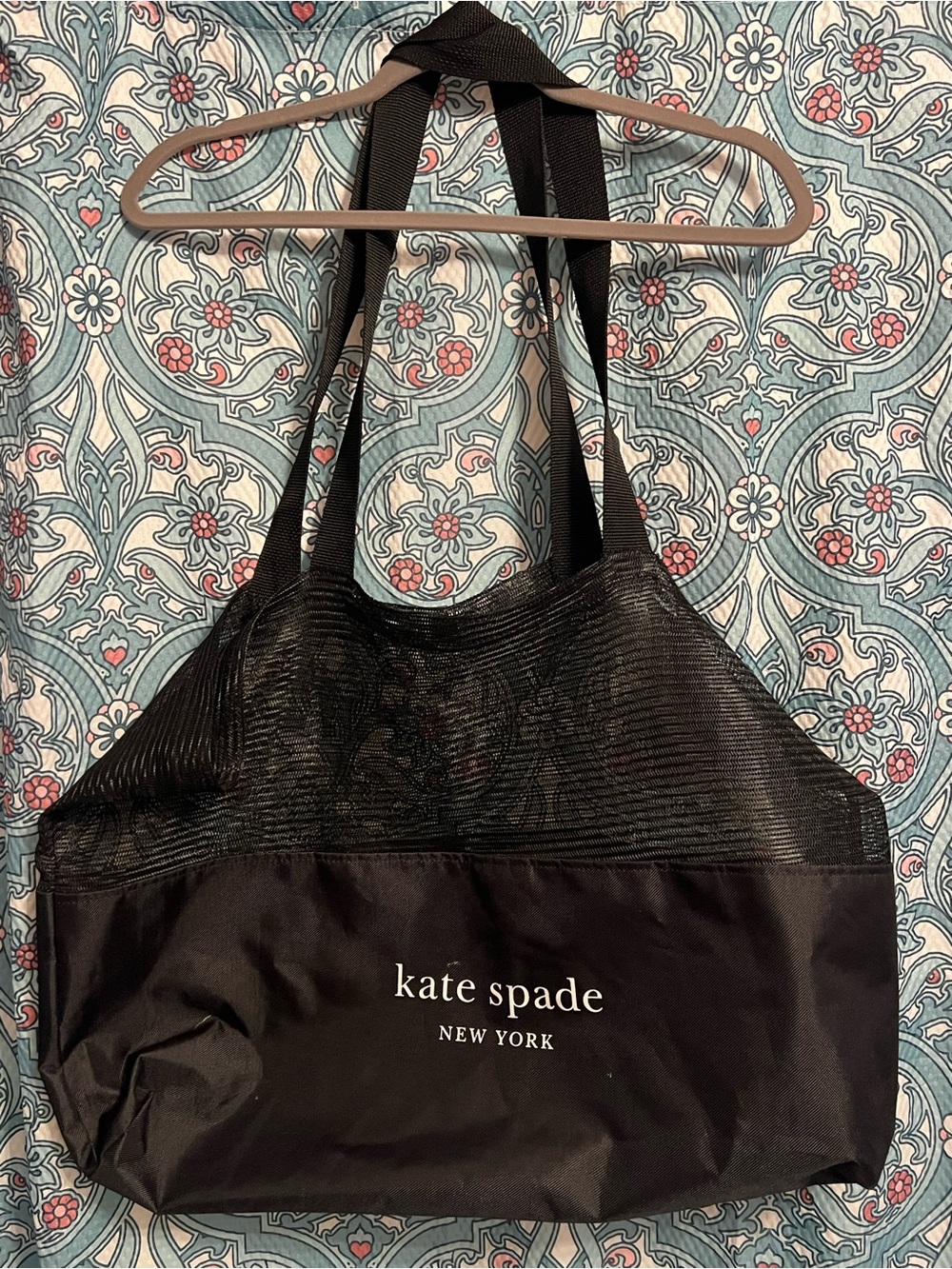 kate spade black tote with logo